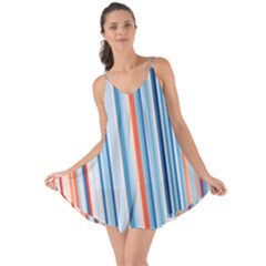 Blue And Coral Stripe 1 Love The Sun Cover Up by dressshop