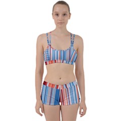 Blue And Coral Stripe 1 Perfect Fit Gym Set by dressshop