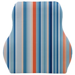 Blue And Coral Stripe 1 Car Seat Velour Cushion  by dressshop