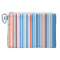 Blue And Coral Stripe 1 Canvas Cosmetic Bag (xl) by dressshop