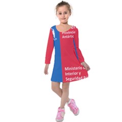 Seal Of Antártica Chilena Province Kids  Long Sleeve Velvet Dress by abbeyz71