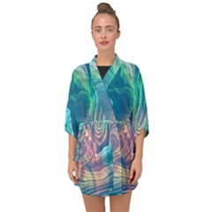 Opaled Abstract  Half Sleeve Chiffon Kimono