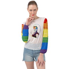 Rainbow Hair Banded Bottom Chiffon Top by JadehawksAnD