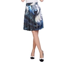 Gray Wolf - Forest King A-line Skirt by kot737