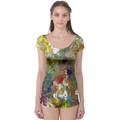 Original Abstract Art Boyleg Leotard 