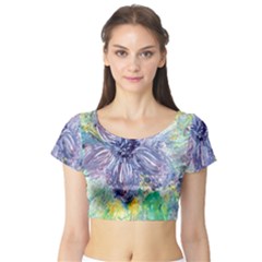 Original Abstract Art Short Sleeve Crop Top