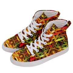 Mosaic Structure Grain Mode Men s Hi-top Skate Sneakers by Pakrebo