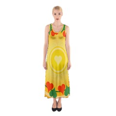 Mandala Floral Round Circles Sleeveless Maxi Dress