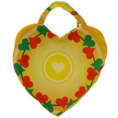 Mandala Floral Round Circles Giant Heart Shaped Tote