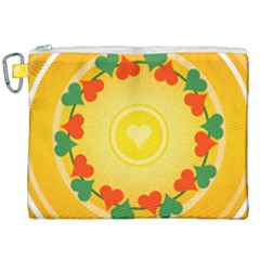 Mandala Floral Round Circles Canvas Cosmetic Bag (XXL)