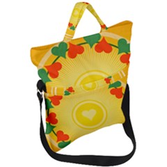 Mandala Floral Round Circles Fold Over Handle Tote Bag