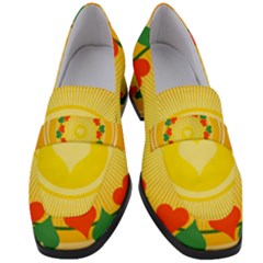 Mandala Floral Round Circles Women s Chunky Heel Loafers