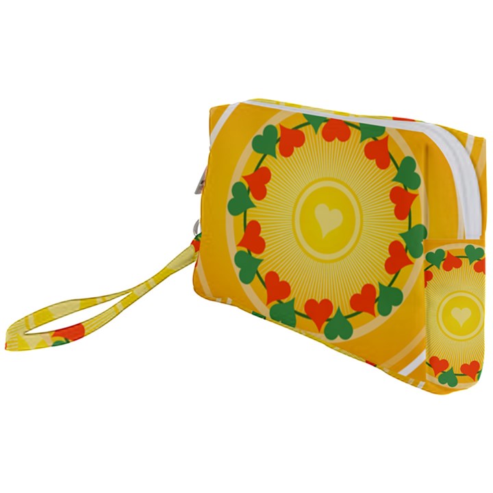 Mandala Floral Round Circles Wristlet Pouch Bag (Small)