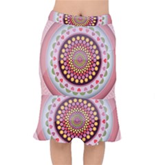 Mandala Zentangle Floral Round Short Mermaid Skirt by Pakrebo