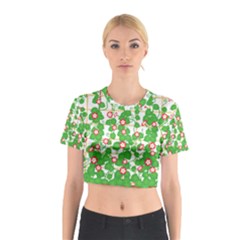 Flowering Vine Vine Ivy Flowers Cotton Crop Top by Pakrebo