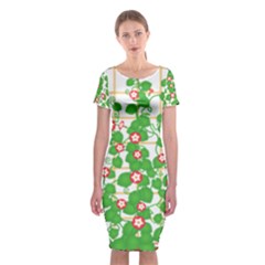 Flowering Vine Vine Ivy Flowers Classic Short Sleeve Midi Dress