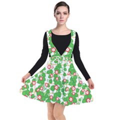 Flowering Vine Vine Ivy Flowers Plunge Pinafore Dress