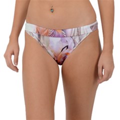 Iris Digital Painting Flower Pastel Band Bikini Bottom