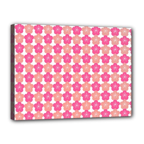 Sakura Flower Pattern Canvas 16  X 12  (stretched) by Pakrebo