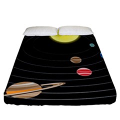 Solar System Planets Sun Space Fitted Sheet (california King Size) by Pakrebo