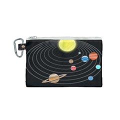 Solar System Planets Sun Space Canvas Cosmetic Bag (small) by Pakrebo