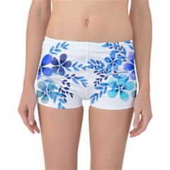 Watercolour Flowers Watercolor Reversible Boyleg Bikini Bottoms