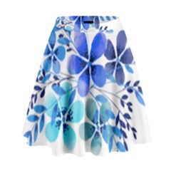 Watercolour Flowers Watercolor High Waist Skirt by Pakrebo