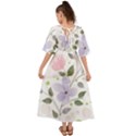 Spring Watercolour Flowers Kimono Sleeve Boho Dress View2