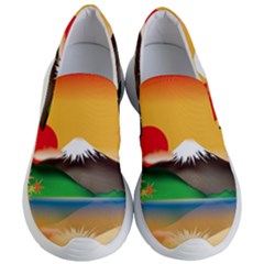 Mount Fuji Japan Lake Sun Sunset Women s Lightweight Slip Ons by Pakrebo