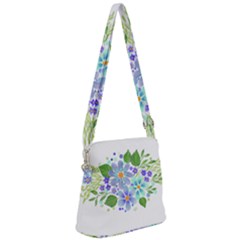 Watercolour Flowers Bouquet Spring Zipper Messenger Bag by Pakrebo