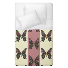 Butterflies Pink Old Old Texture Duvet Cover (single Size) by Pakrebo