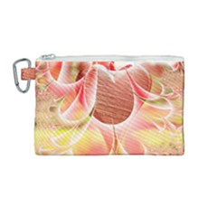 Background Floral Pattern Structure Canvas Cosmetic Bag (medium) by Pakrebo