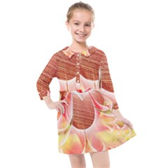 Background Floral Pattern Structure Kids  Quarter Sleeve Shirt Dress by Pakrebo