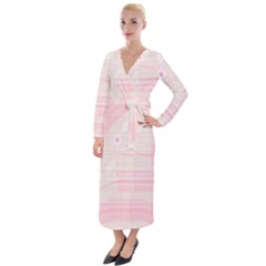 Background Non Seamless Pattern Pink Velvet Maxi Wrap Dress by Pakrebo