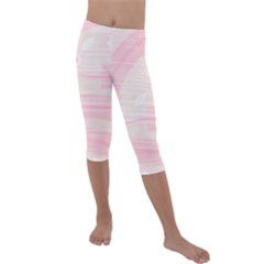 Background Non Seamless Pattern Pink Kids  Lightweight Velour Capri Leggings 