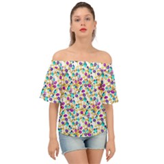 Rainbow Springs Flora    Off Shoulder Short Sleeve Top by 1dsign