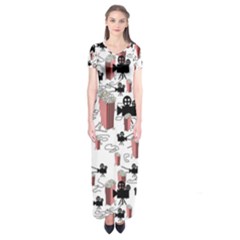 Movies And Popcorn Short Sleeve Maxi Dress by bloomingvinedesign