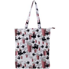 Movies And Popcorn Double Zip Up Tote Bag by bloomingvinedesign
