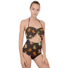 Ground Type Scallop Top Cut Out Swimsuit