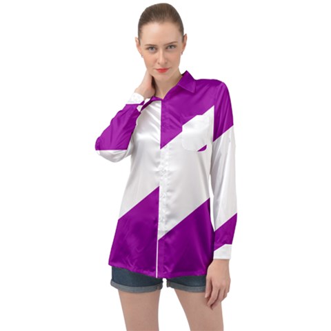 Flag Of Puerto Williams Long Sleeve Satin Shirt by abbeyz71