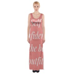 Self Confidence  Thigh Split Maxi Dress by Abigailbarryart