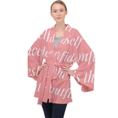 Self Confidence  Velvet Kimono Robe by Abigailbarryart