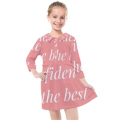 Self Confidence  Kids  Quarter Sleeve Shirt Dress by Abigailbarryart