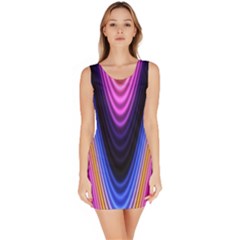Wave Line Waveform Sound Purple Bodycon Dress