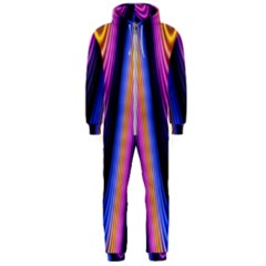 Wave Line Waveform Sound Purple Hooded Jumpsuit (men) 