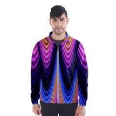 Wave Line Waveform Sound Purple Men s Windbreaker