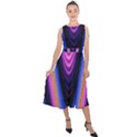 Wave Line Waveform Sound Purple Midi Tie-Back Chiffon Dress View1