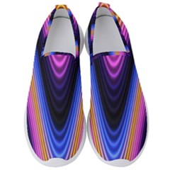 Wave Line Waveform Sound Purple Men s Slip On Sneakers by HermanTelo