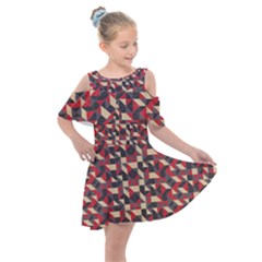 Pattern Textiles Kids  Shoulder Cutout Chiffon Dress