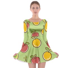 Seamless Healthy Fruit Long Sleeve Skater Dress
